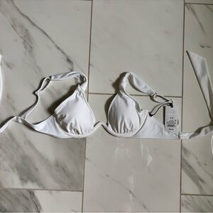 Shade & Shore White underwire  Triangle Bikini Top NWT 34B